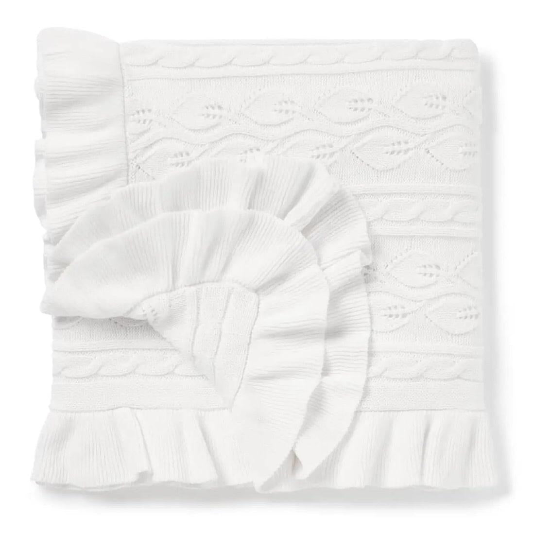 Snow Ruffle Knit Blanket